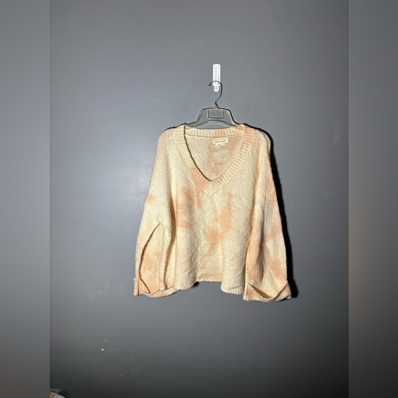 Anthropologie Maggie Tie Dye Bell Sleeve V-Neck Pullover Sweater Size Small - Picture 2 of 5